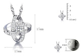 S925 Silver Heart Pendant Necklace with Crystal Zircon