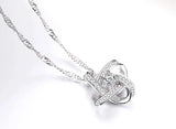 S925 Silver Heart Pendant Necklace with Crystal Zircon