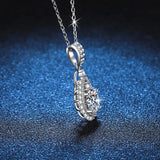 S925 Silver Pear Shape Moissanite Pendant Necklace Women Ins Jewelry