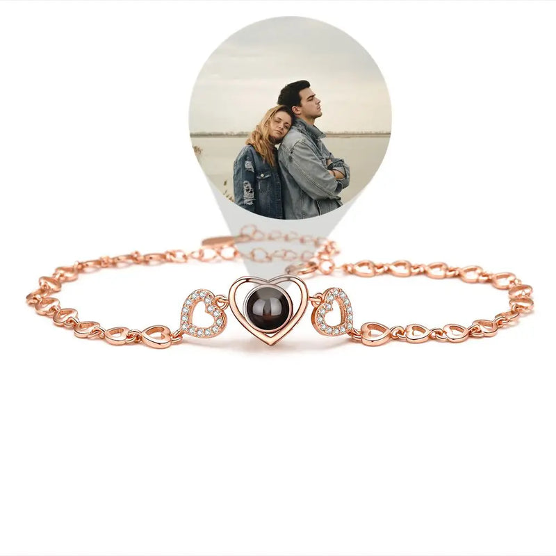 S925 Silver Personalized Photo Bracelet Girlfriend Mother's Gift