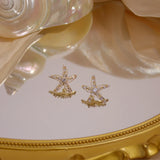 S925 Silver Pin Earrings 14k Real Starfish Temperament Jewelry