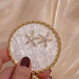 S925 Silver Pin Earrings 14k Real Starfish Temperament Jewelry