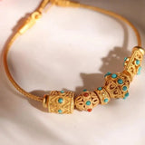 S925 Silver Plated Turquoise Bracelet Nepal Style Retro Tibetan Ethnic Bohemian