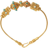 Silver Plated Bracelet Turquoise Nepal Style Retro Tibetan Ethnic Women