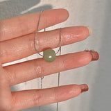 S925 Silver-Plated Hotian Jade Necklace Female Pendant Clavicle Chain
