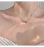 S925 Silver-Plated Hotian Jade Necklace Female Pendant Clavicle Chain