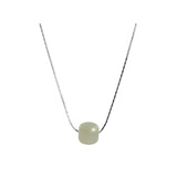 S925 Silver-Plated Hotian Jade Necklace Female Pendant Clavicle Chain