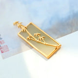 S925 Silver Plated Hetian Jade Bamboo Square Lucky Pendant