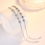 S925 Silver Star of David Bracelet Bangle for Women Girl Lady