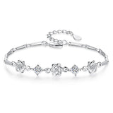 S925 Silver Star of David Bracelet Bangle for Women Girl Lady