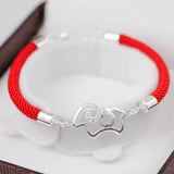 S925 Silver Red Rope Sheep Bracelet Bangle for Women