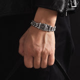S925 Silver Wolf Head Bracelet 18/20/22CM Men's Domineering Gift