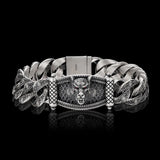 S925 Silver Wolf Head Bracelet 18/20/22CM Men's Domineering Gift