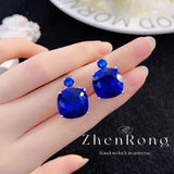S925 Silver Sapphire Wedding Jewelry Set for Women