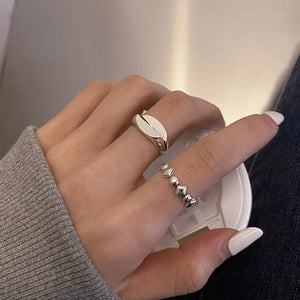 S925 Silver Rings for Women Diamond Adjustable Minimalist Jewelry