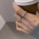 S925 Silver Rings for Women Diamond Adjustable Minimalist Jewelry