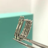 S925 Silver Rows Moissanite Clip Earrings Women 2-3mm D Moissanite Diamond
