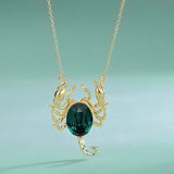 S925 Silver Scorpion Necklace Austrian Crystals Hip-Hop Personality Pendant