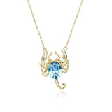 S925 Silver Scorpion Pendant Necklace with Austrian Crystal