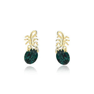 S925 Silver Scorpion Stud Earrings Austrian Crystal Hip Hop Hipster Eardrop
