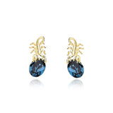 S925 Silver Scorpion Stud Earrings Austrian Crystal Hip Hop Hipster Eardrop