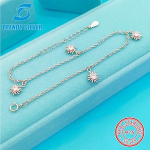 S925 Silver Pendant Anklet Foot Chain Ankle Bracelet
