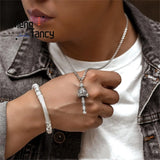 S925 Silver Six Character Sutra Spinner Pendant Necklace