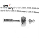 S925 Silver Six Character Sutra Spinner Pendant Necklace