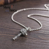 S925 Silver Six Character Sutra Spinner Pendant Necklace