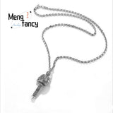 S925 Silver Six Character Sutra Spinner Pendant Necklace
