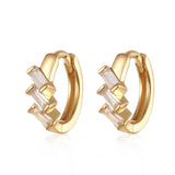 S925 Silver Small Hoop Earrings with Zircon for Women's Summer