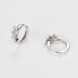 S925 Silver Small Hoop Earrings with Zircon for Women's Summer
