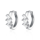 S925 Silver Small Hoop Earrings with Zircon for Women's Summer
