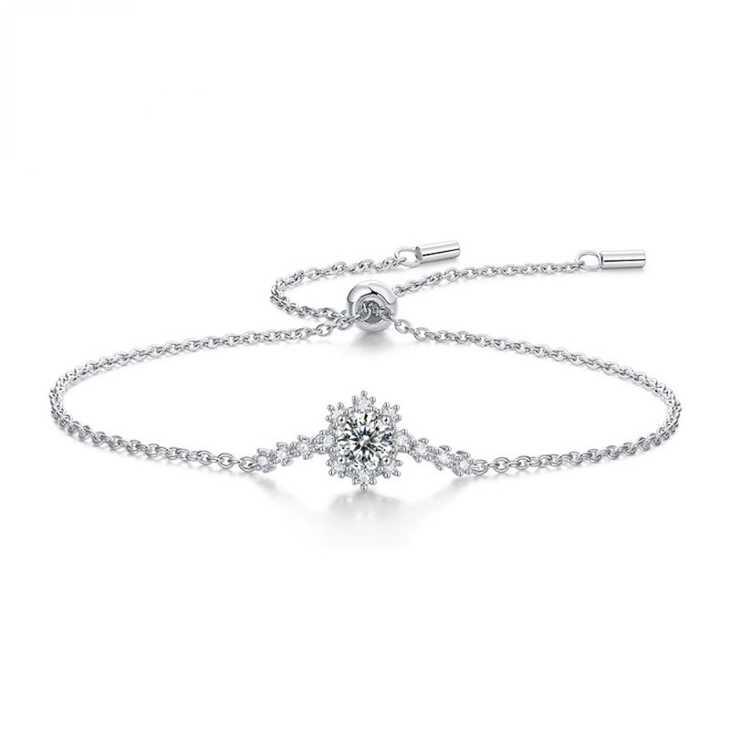 S925 Snowflake Moissanite Bracelet 1ct D VVS1 Diamond Charm