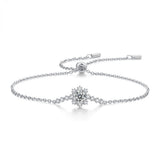 S925 Snowflake Moissanite Bracelet 1ct D VVS1 Diamond Charm