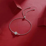 S925 Silver Snowflake Moissanite Bracelet Women 1ct D VVS1
