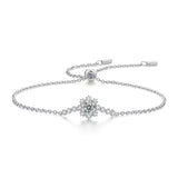 S925 Silver Snowflake Moissanite Bracelet Women 1ct D VVS1