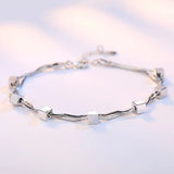 S925 Silver Square Cube & Stars Bracelet Bangle Wedding Birthday Gift