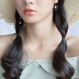S925 Silver Sunflower Asymmetric Earrings Female Gift Jewelry