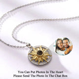 S925 Silver Sunflower Projection Necklace Women Jewelry