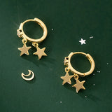 S925 Silver Tassel Star Earrings for Women Girls