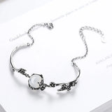 S925 Silver Thai Moonlisht Plum Bossom Flower Bracelet Bangle