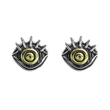 S925 Silver Devil's Eye Stud Earrings Vintage Jewelry