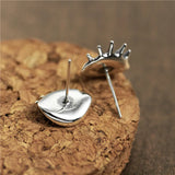 S925 Silver Devil's Eye Stud Earrings Vintage Jewelry