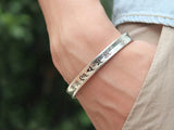 S925 Silver Heart Sutra Bracelet Bangle - Wedding Birthday Gift