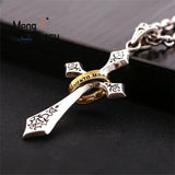 S925 Silver Vintage Cross Pendant Charms Necklace Men Women Jewelry