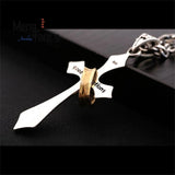S925 Silver Vintage Cross Pendant Charms Necklace Men Women Jewelry