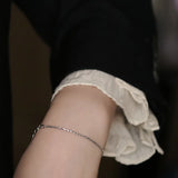 S925 Silver Wave Glittering Bracelet Women ins Wind Star River Handwear