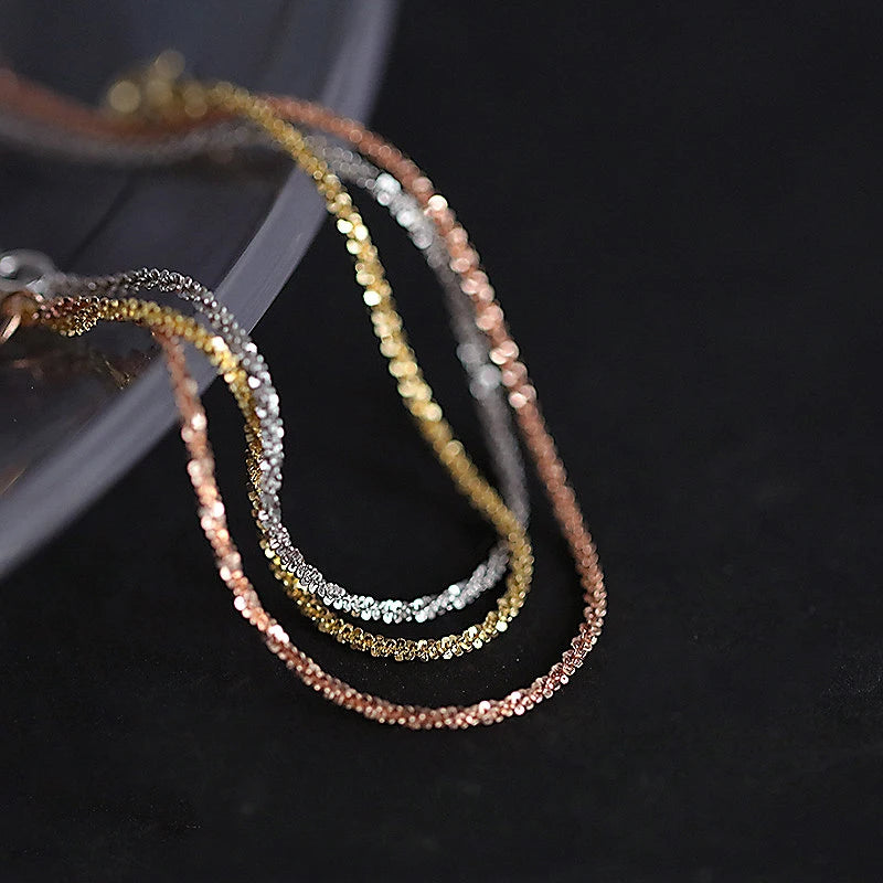 S925 Silver Wave Sparkling Bracelet Women's ins Cold Wind