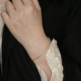 S925 Silver Wave Sparkling Bracelet Women's ins Cold Wind